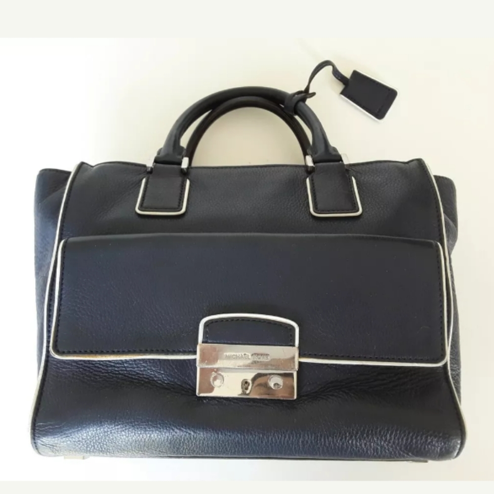 Michael Kors Audrey Handbag Navy/White - Picture 1 of 3